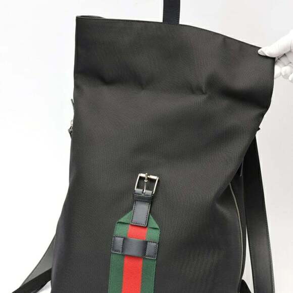 GUCCI Black Leather Backpack main image 8